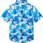 H01 Boys Hawaiian Shirt Tropical Short Sleeve Cool Cute Casual Button Down Tops for Youth Kids Toddler Summer Beach