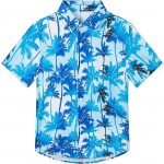 H01 Boys Hawaiian Shirt Tropical Short Sleeve Cool Cute Casual Button Down Tops for Youth Kids Toddler Summer Beach